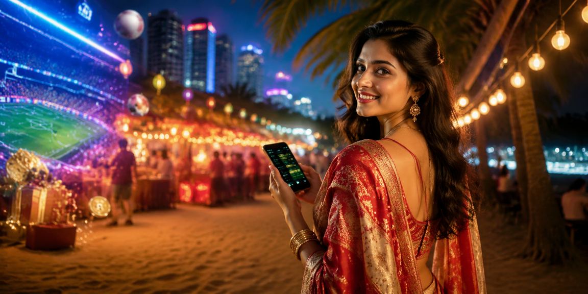 ঢাকায় শাড়ি পরিহিতা নারী মোবাইলে ক্যাসিনো ও জ্যাকপট গেম উপভোগ করছেন